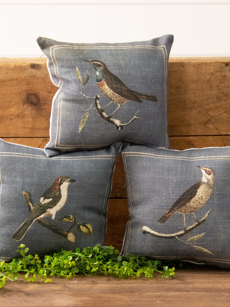 Blue Birds on a Branch Pillow