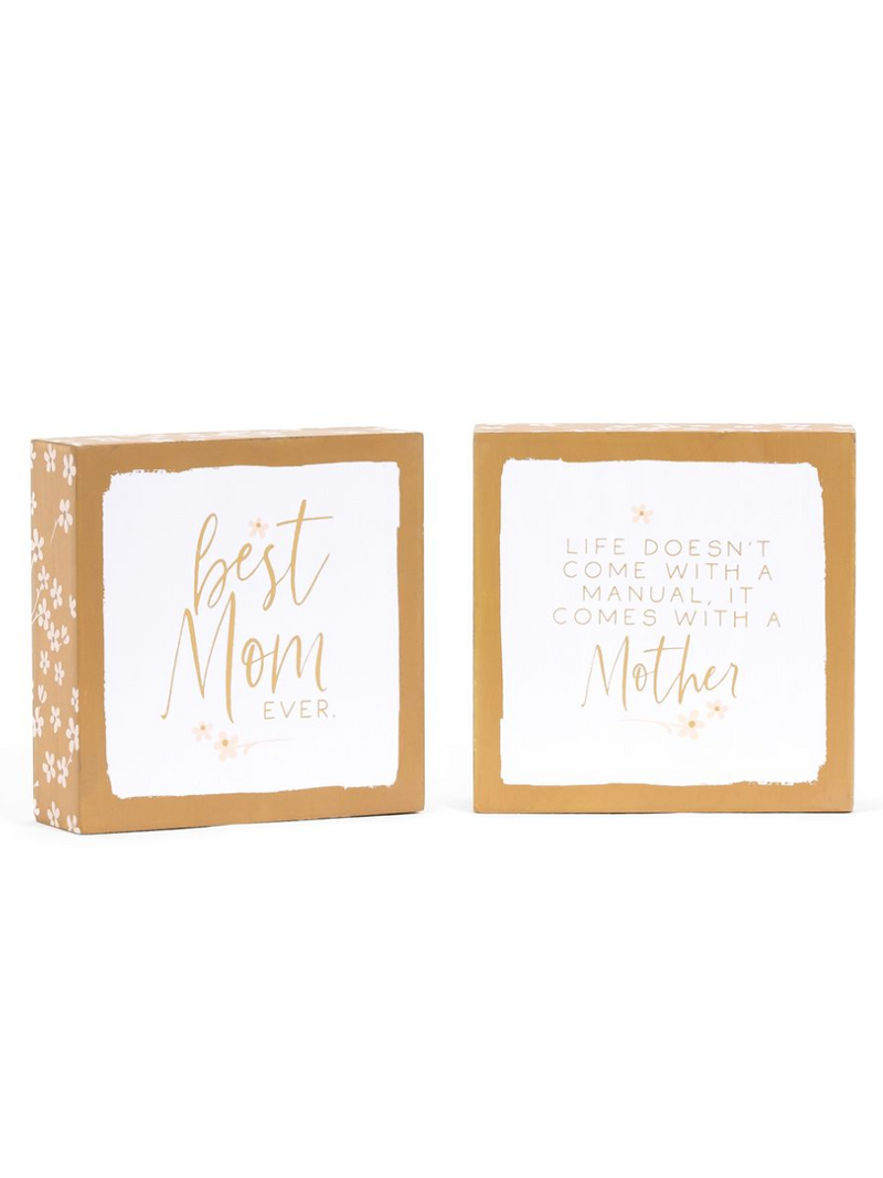 5x5 Mom/Mother Reversible Wood Sign
