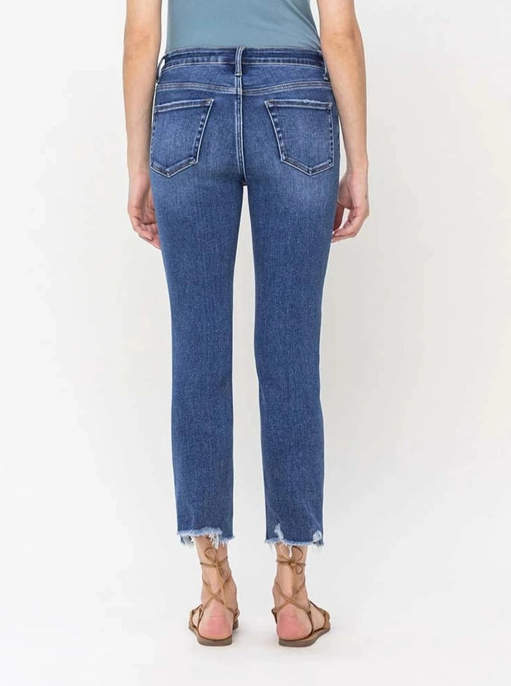 Vervet High Rise Crop Slim Straight Jean