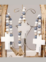 Blue and White Beaded Cross (Multiple Options)