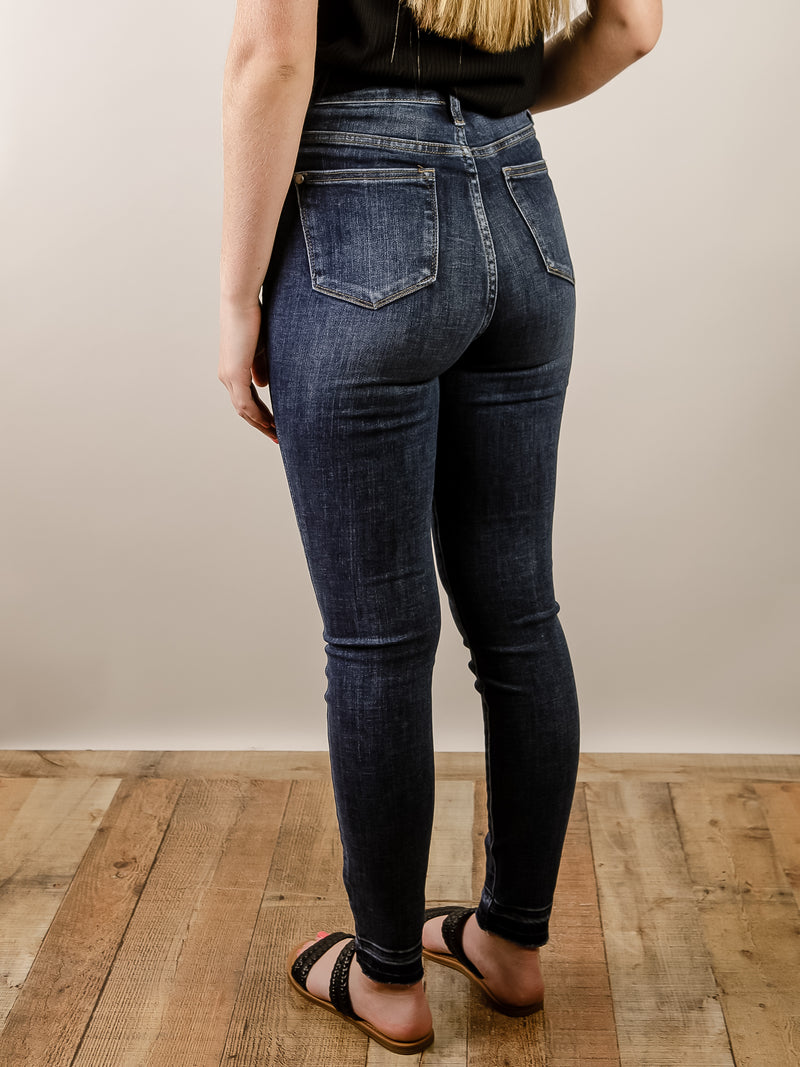 Judy Blue Long Inseam Dark Skinny Jeans