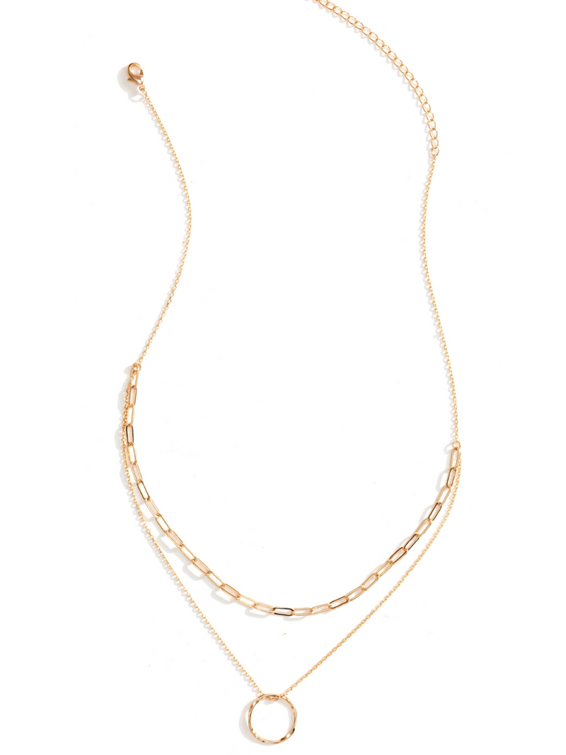 Delicate Double Ring Necklace