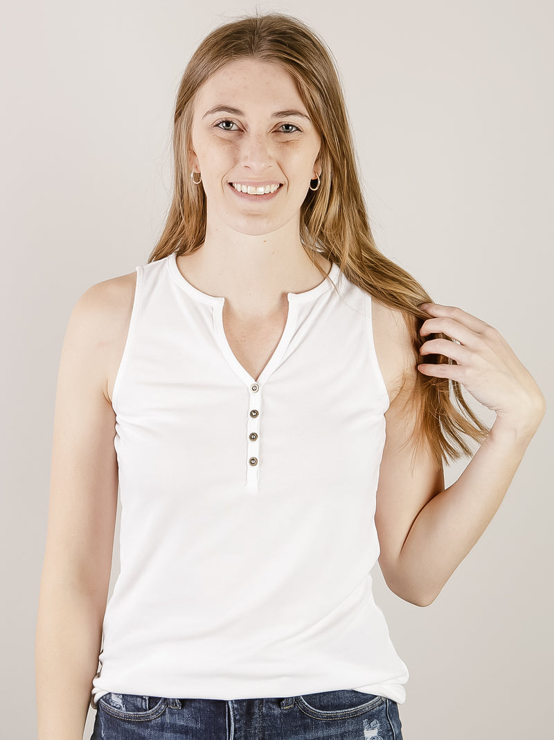 Solid Henley Knit Tank (Multiple Colors)