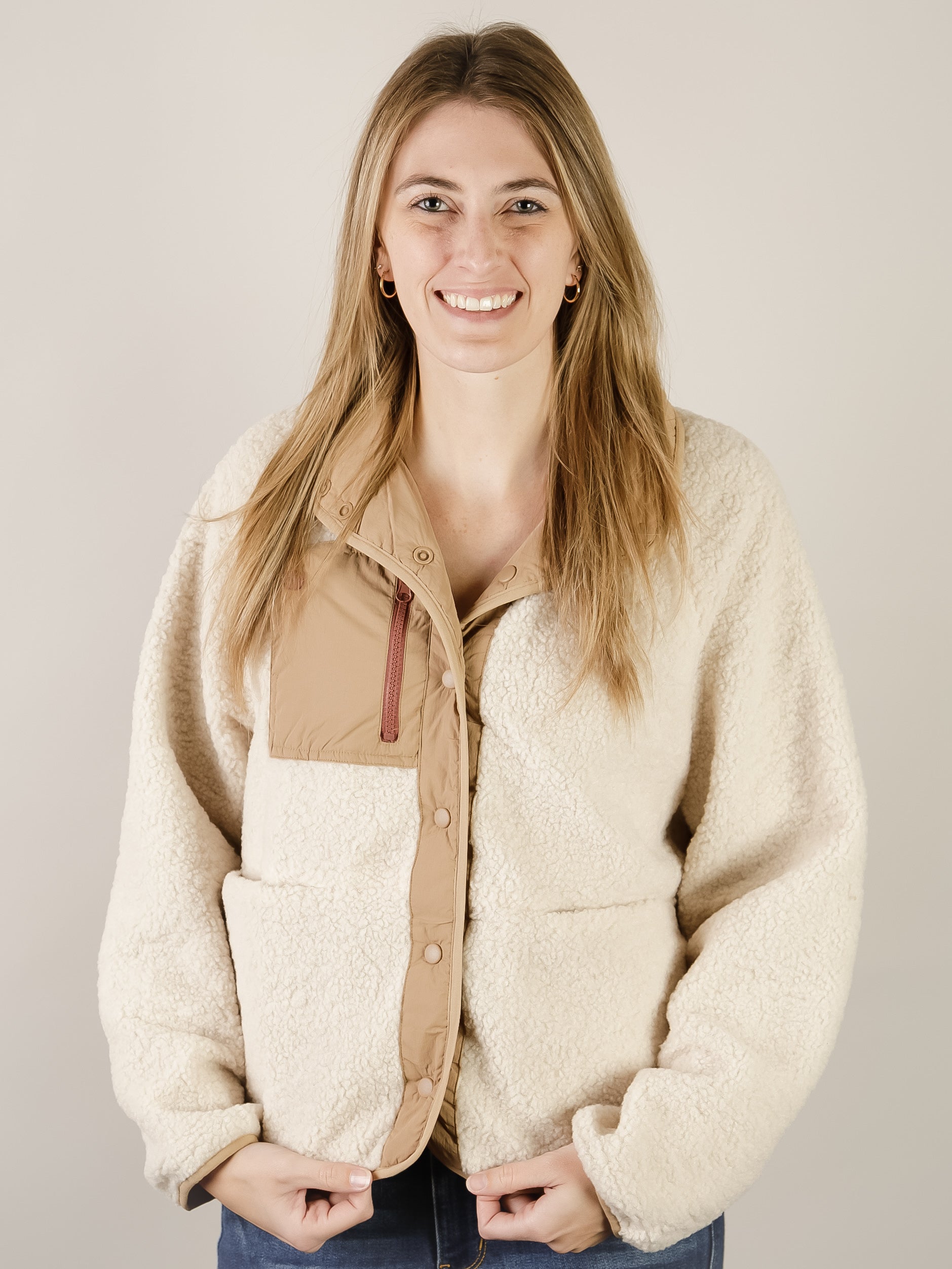 Cream Reversible Sherpa Jacket – The Spotted Owl