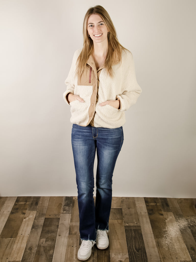 Cream Reversible Sherpa Jacket – The Spotted Owl