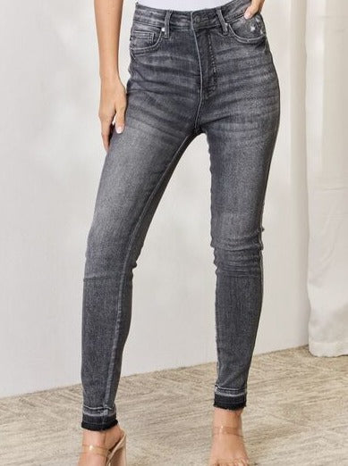 Judy Blue HW Grey Tummy Control Release Hem Skinny Jeans (Online Exclu –  The Spotted Owl