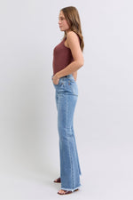 Judy Blue Raw Hem High Rise Bootcut Jeans (Online Exclusive)