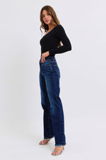 Judy Blue Raw Hem Straight Leg Jeans (Online Exclusive)