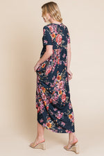 Floral Short Sleeve Maxi Dress (Online Exclusive)