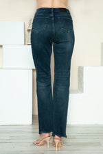 Judy Blue Button Fly Hem Destroy Straight Jeans (Online Exclusive)