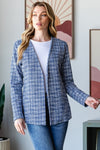 Royal Houndstooth Tweed Open Front Blazer (Online Exclusive)