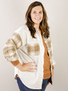Ivory Corduroy and Plaid Shacket