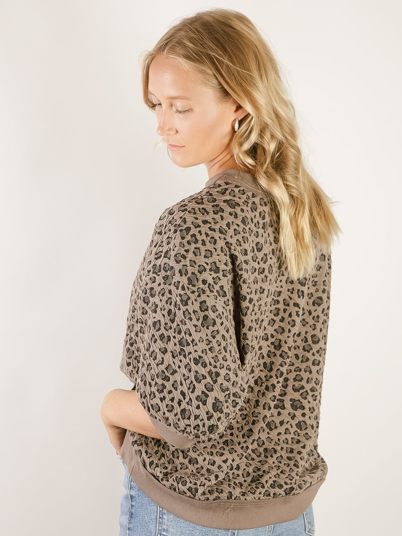Leopard Puff Sleeve Sweatshirt