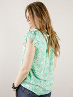 Emerald Woven Floral Sleeveless Top