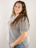 Black and White Ribbed Corded Top