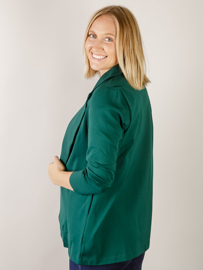 Hunter Green 3/4 Sleeve Blazer