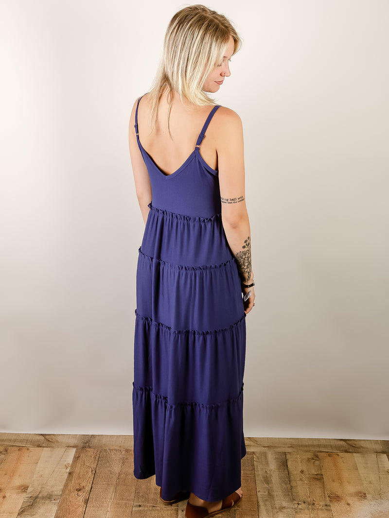 Cami Navy Tiered Maxi Dress