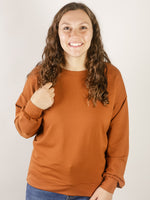 Camel Pullover with Embroidered Sleeve