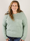 Dark Mint Cozy Pocket Sweater