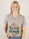 V-Neck Merry Christmas Tee