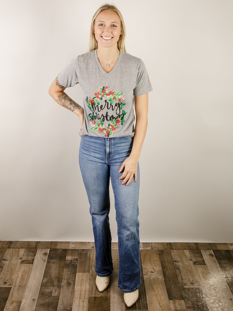 V-Neck Merry Christmas Tee