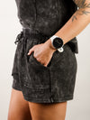 Washed Black Terry Shorts