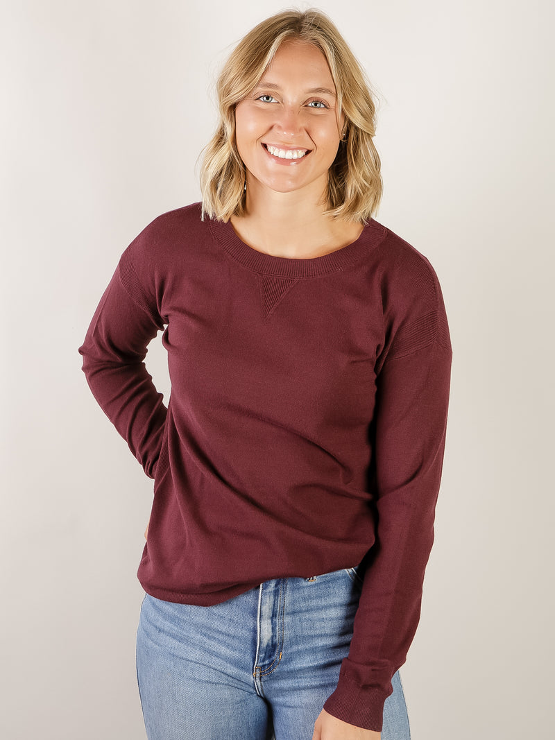 Dark Plum Everyday Pullover Sweater