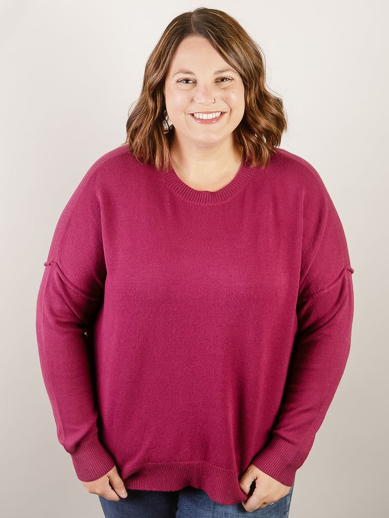 Dark Magenta Crewneck Sweater