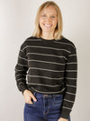 Black with Cream Stripe Sweatshirt