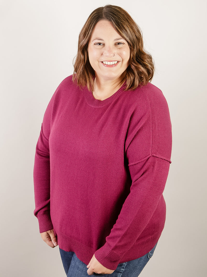 Dark Magenta Crewneck Sweater