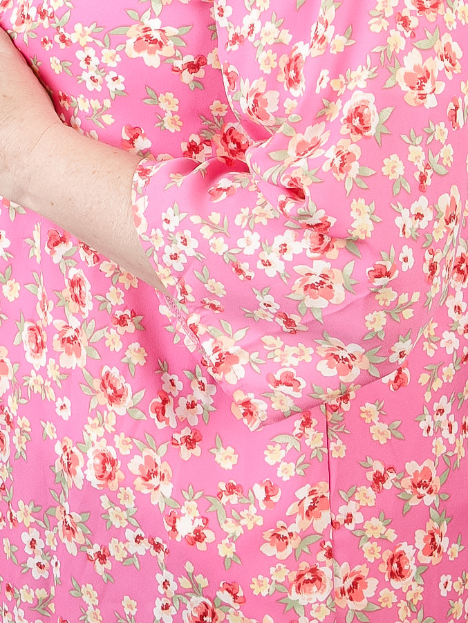 Hot Pink Floral Kimono