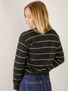 Black with Cream Stripe Sweatshirt