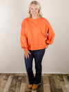 Burnt Orange Round Neck Oversized Sweatshirt