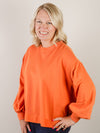 Burnt Orange Round Neck Oversized Sweatshirt