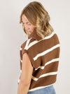 Chocolate and Ivory Striped Sweater Vest