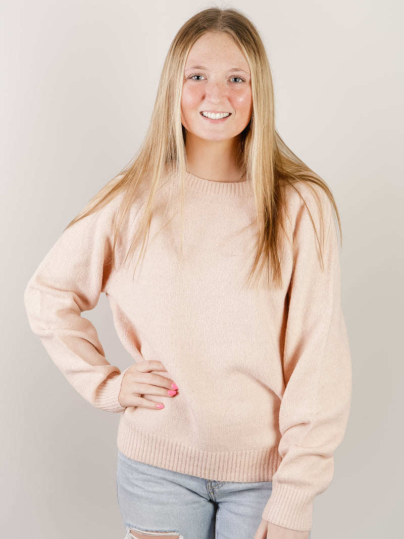 Dusty Pink Basic Long sleeve Sweater