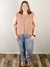 Curvy Terracotta Sleeveless Sweater Vest