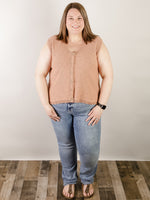 Curvy Terracotta Sleeveless Sweater Vest