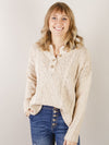 Oatmeal Cable Button Sweater