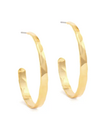 Lightly Hammered Gold Hoops