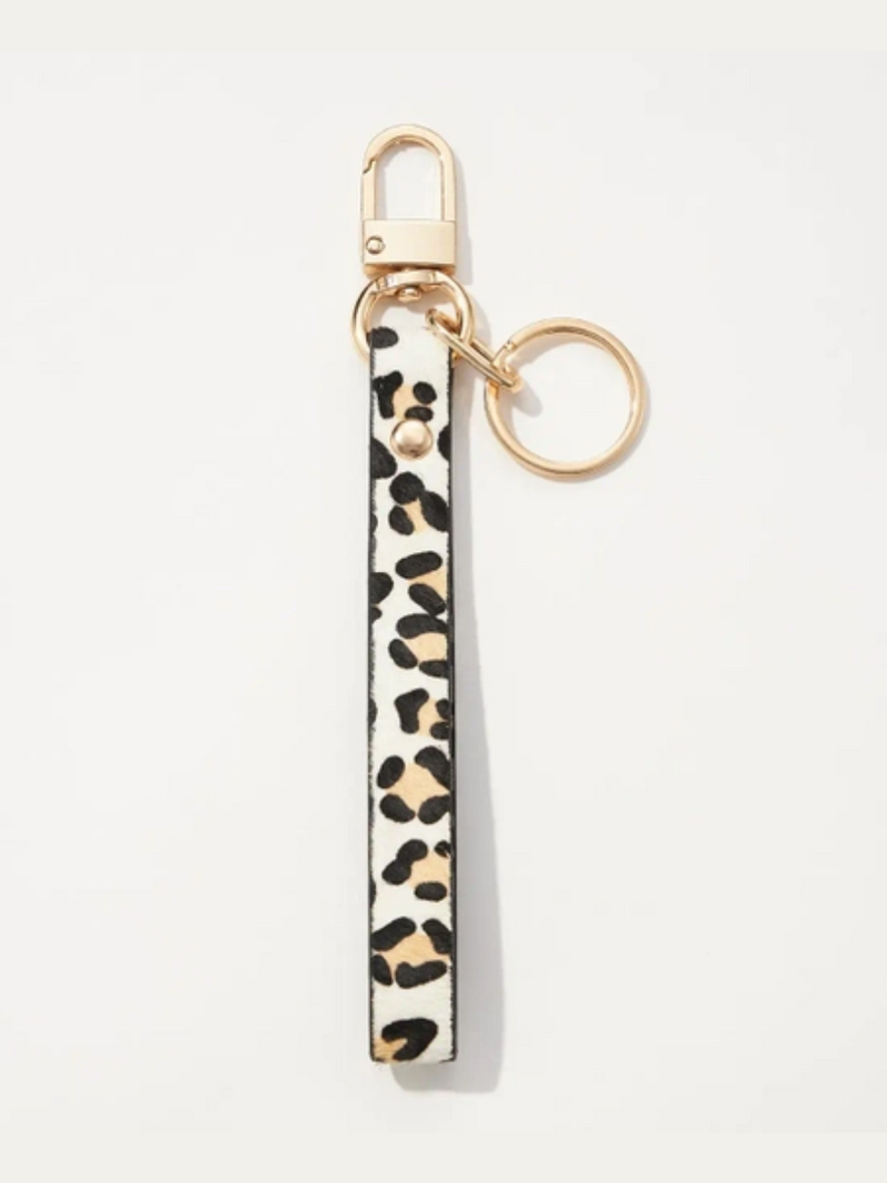 Animal Print Leather Keychain