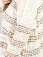 Cream with Multi-Color Stripe Sweater