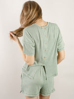 Sage Ribbed Knit Short Set
