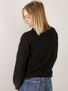 Black Double Knit Round Basic Top