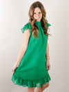 Kelly Green Swish Dot Dress