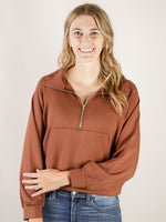 Chestnut Half Zip Knit Pullover