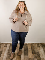 Mocha Half Zip Terry Pullover