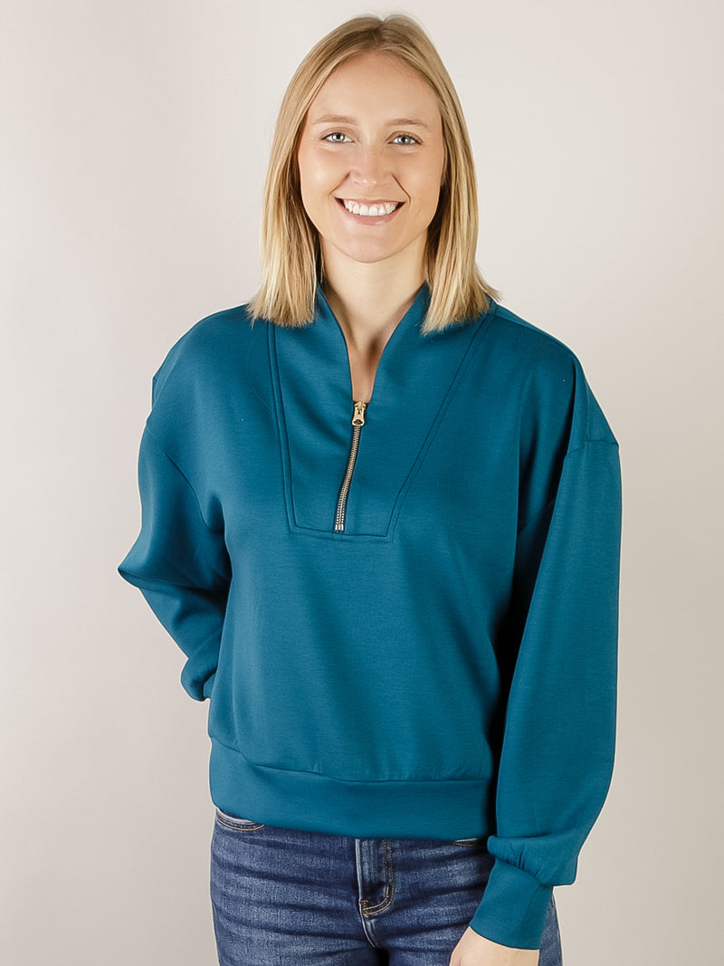 Teal Scuba 1/2 Zip Pullover