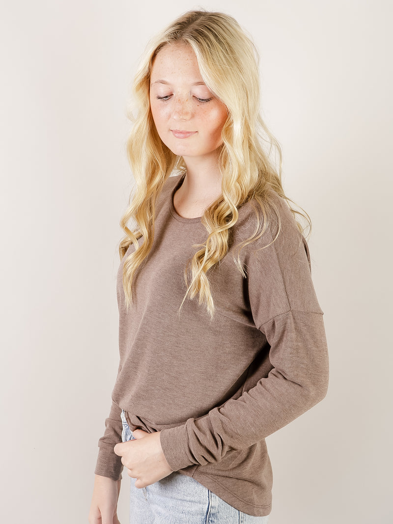 Brown Everyday Pullover Knit Top