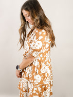 Mocha Floral Short Sleeve Dress